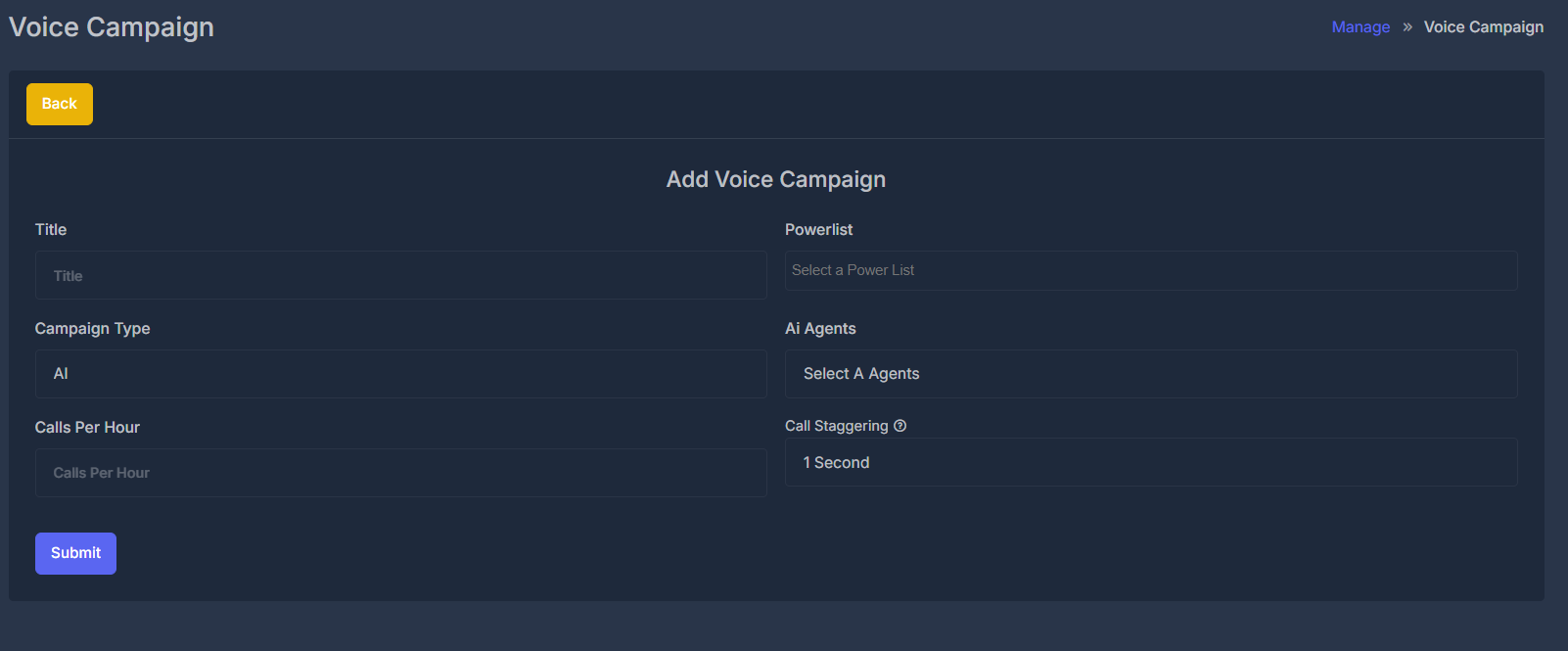 Voice Campaign Interface