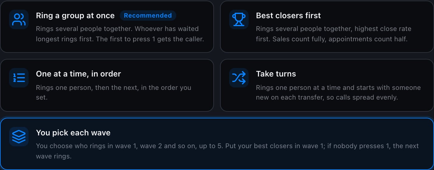 You pick each wave