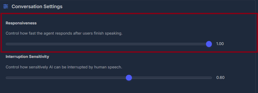 Responsiveness Setting