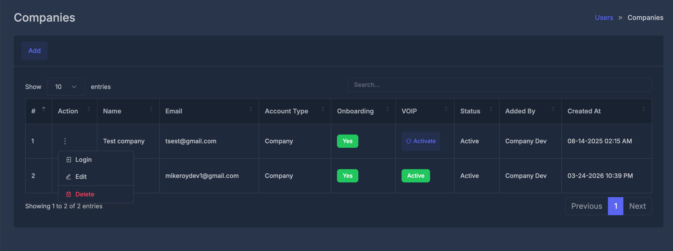 Add Company Form