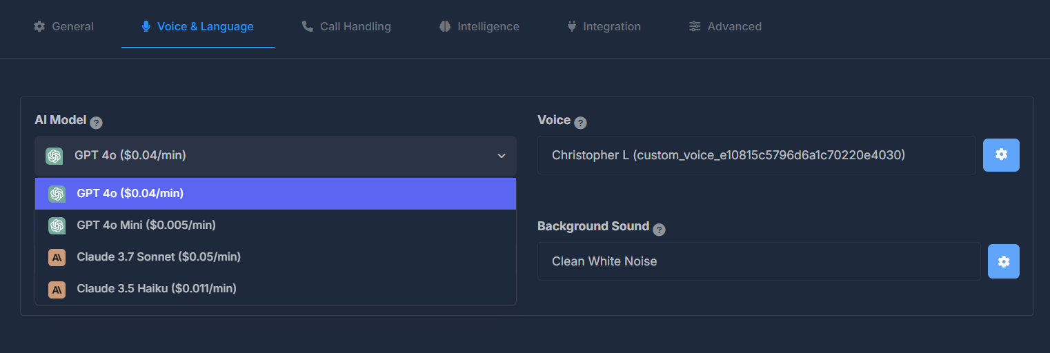 Available AI Models
