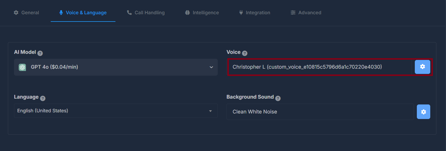 Voice Selection Interface