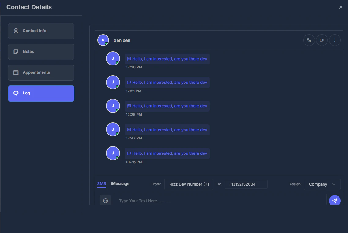 Pipeline - Contact Activity Log