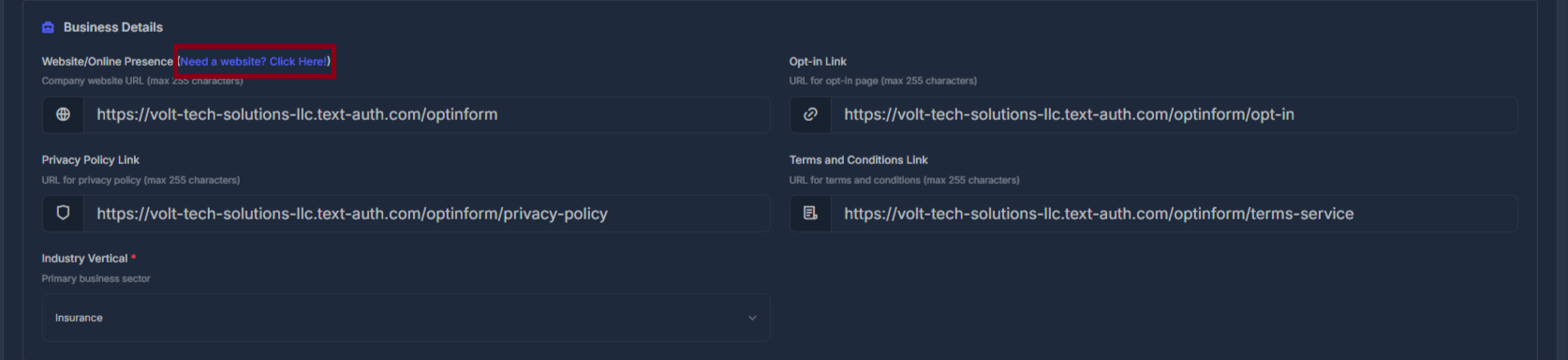 Website Requirements Form