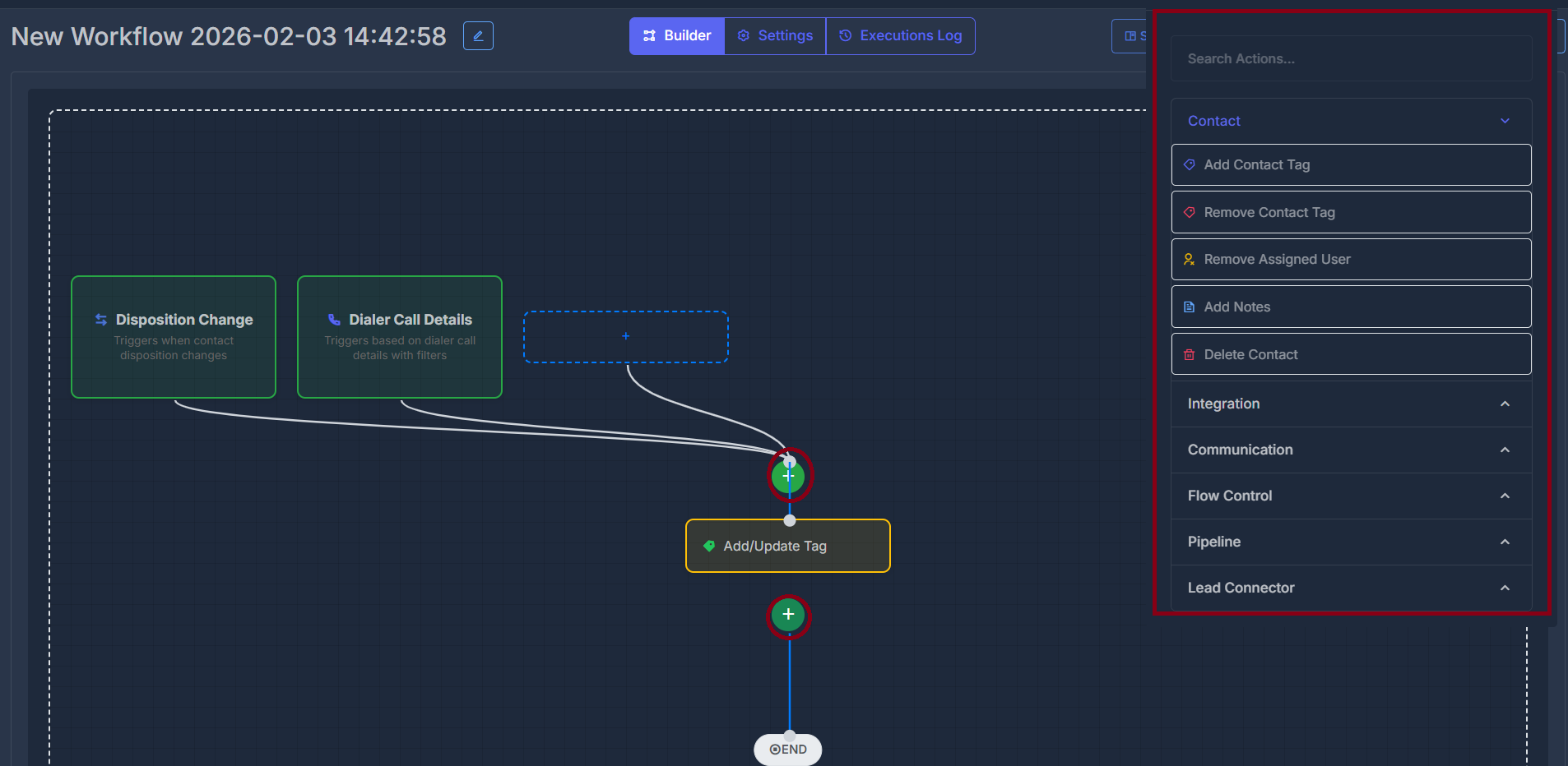 Workflow Actions Vertical