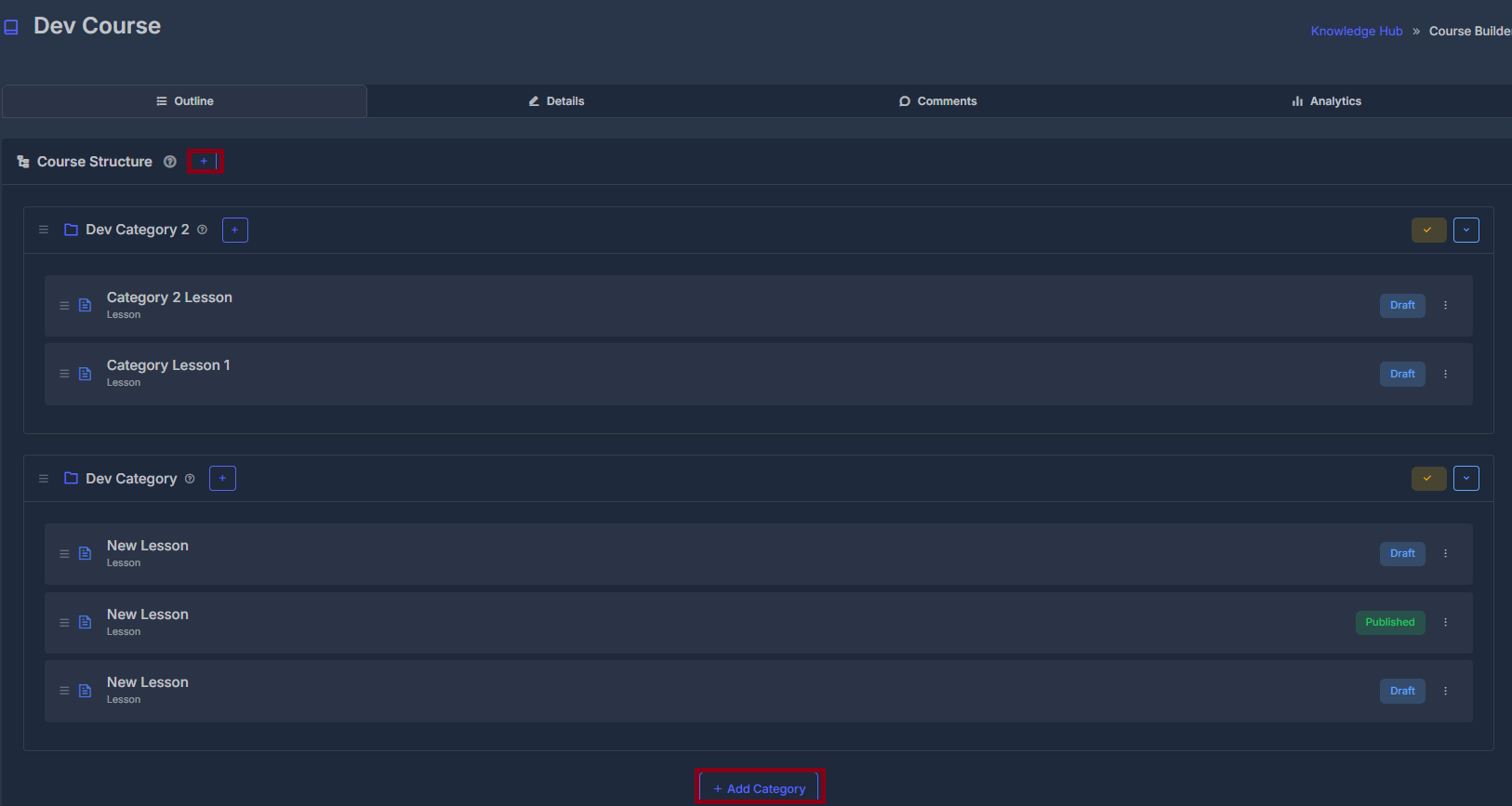 Course Builder Outline Example