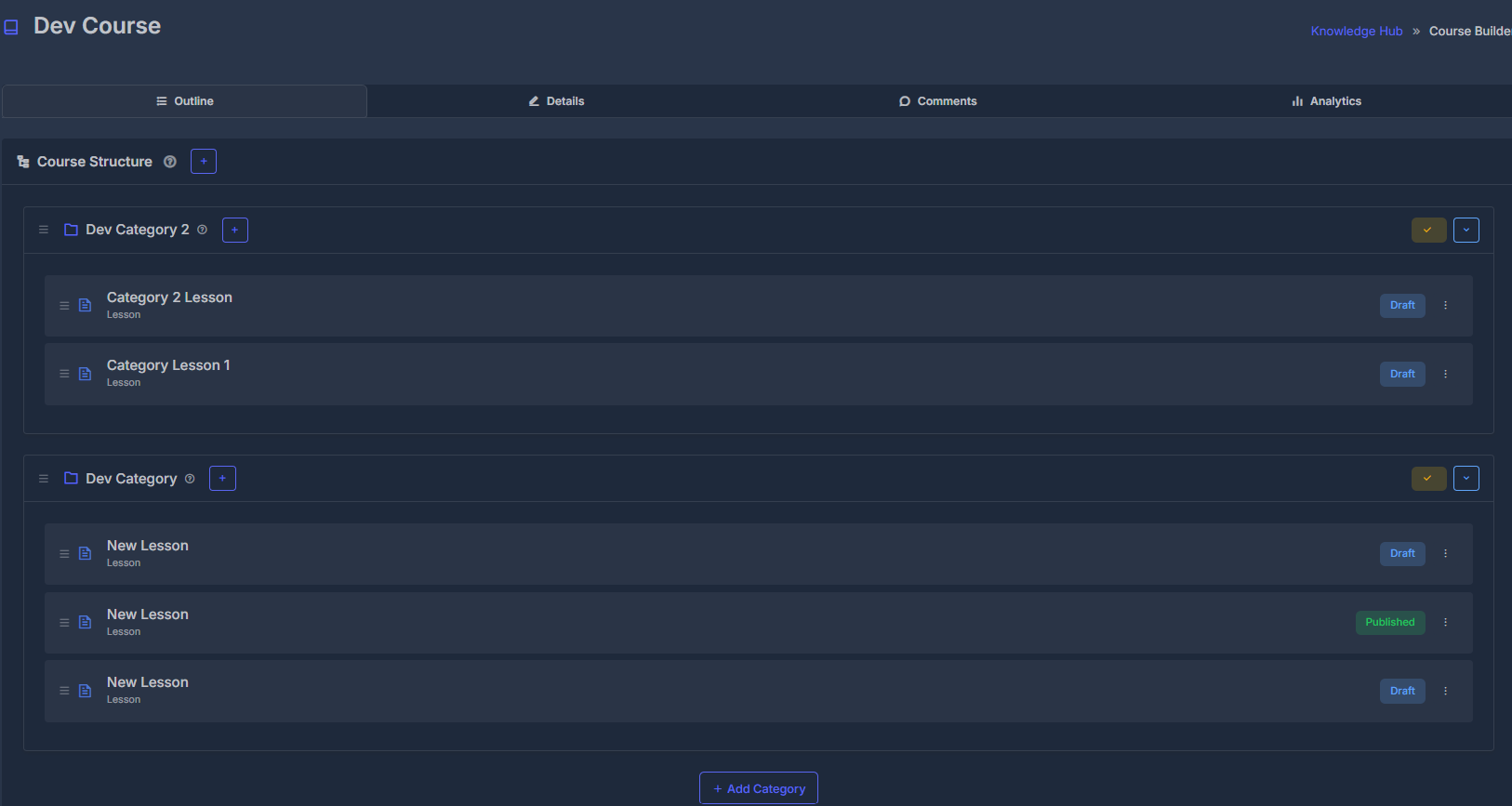 Course Builder Outline Example