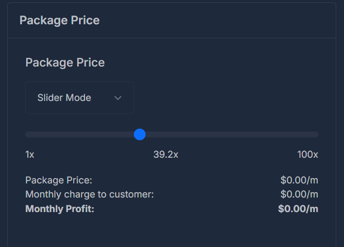 Package Price Slider