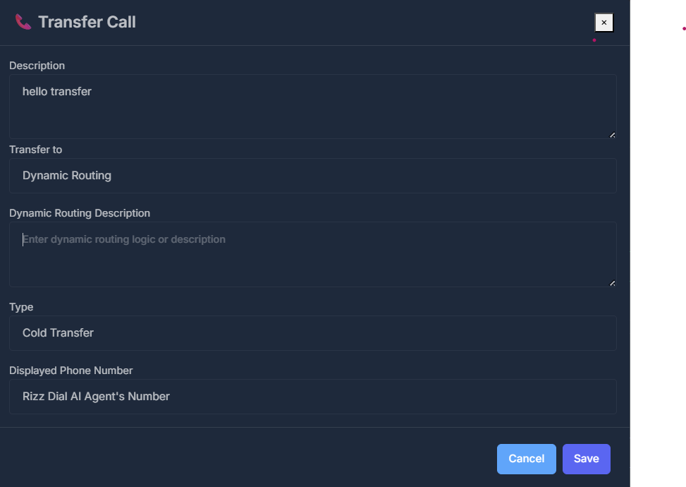 Call Transfer Dialog
