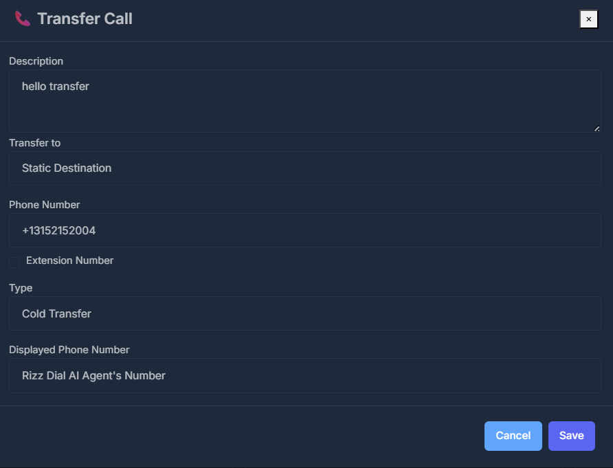 Call Transfer Dialog