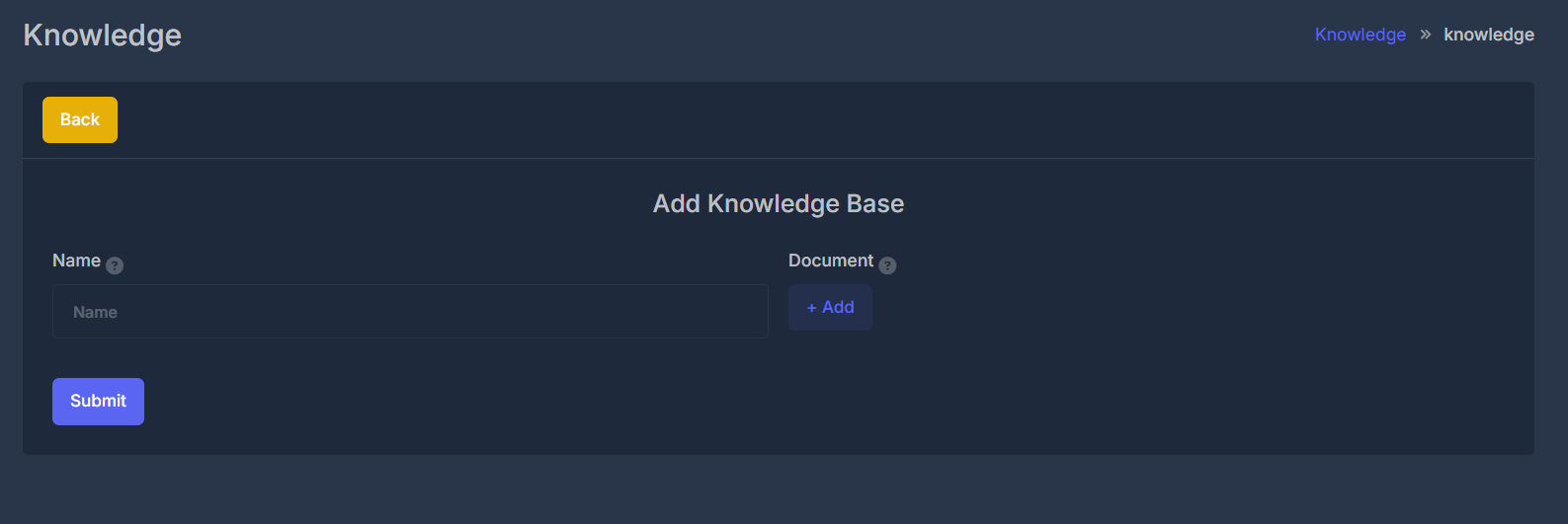 Knowledge Base Management Interface