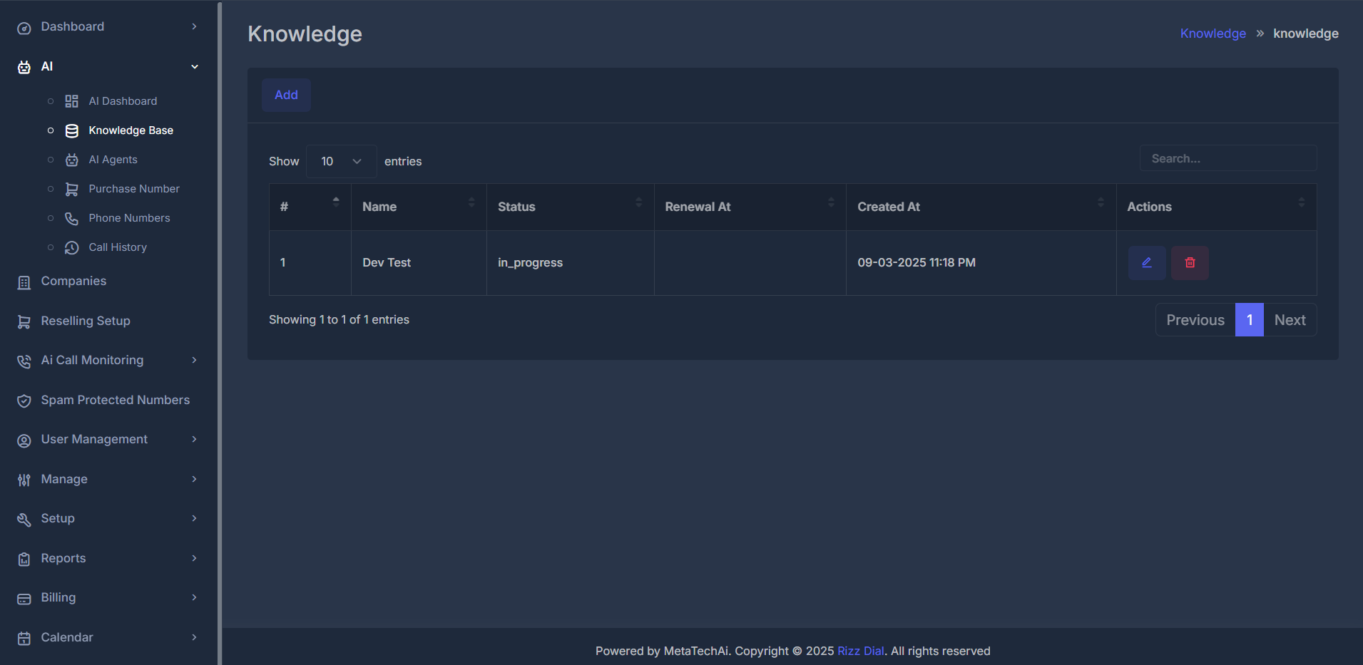 Knowledge Base Form Interface