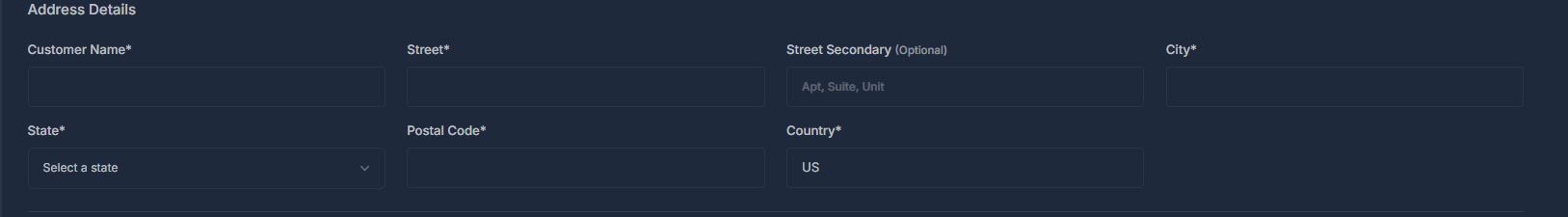 Address Details Form
