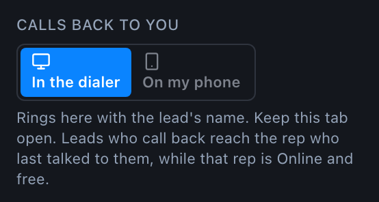 Calls back to you