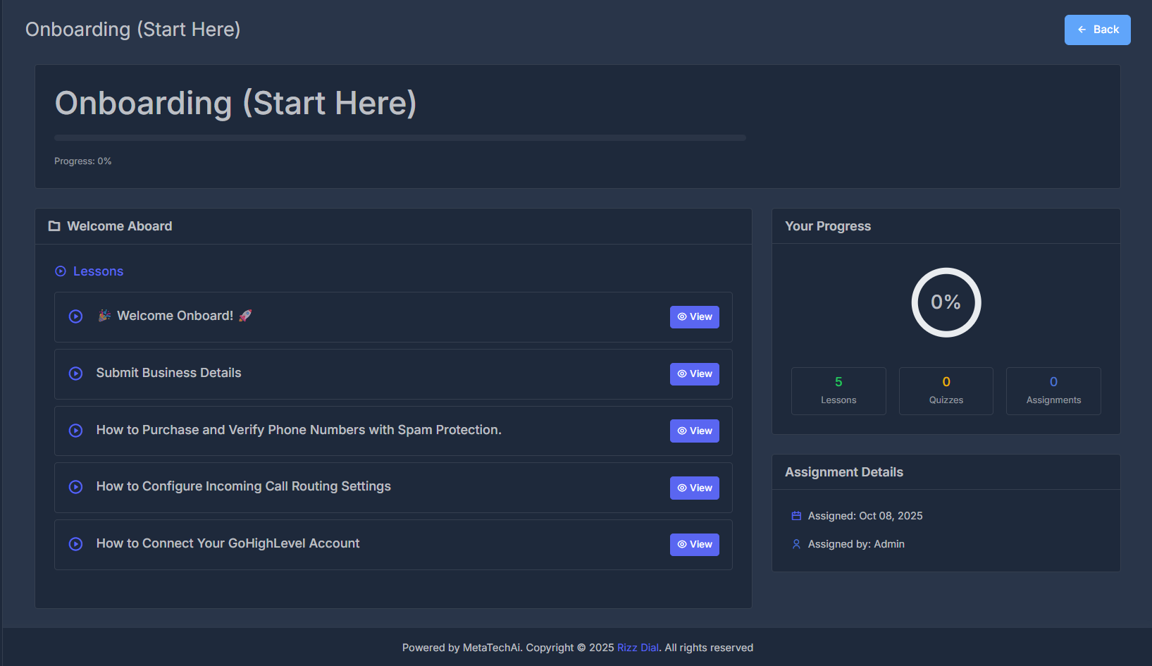 Course View Interface