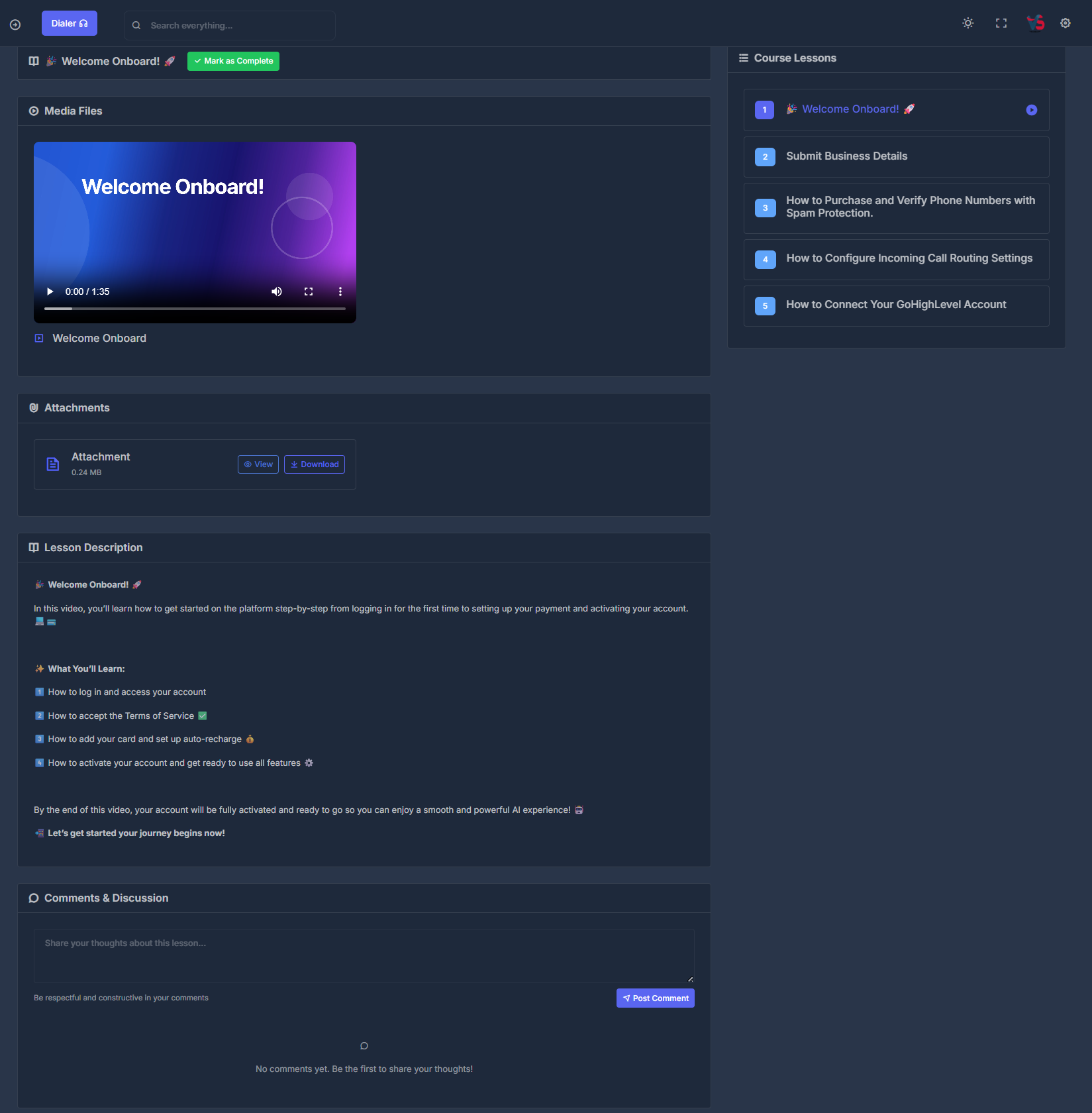 Course Lessons Details