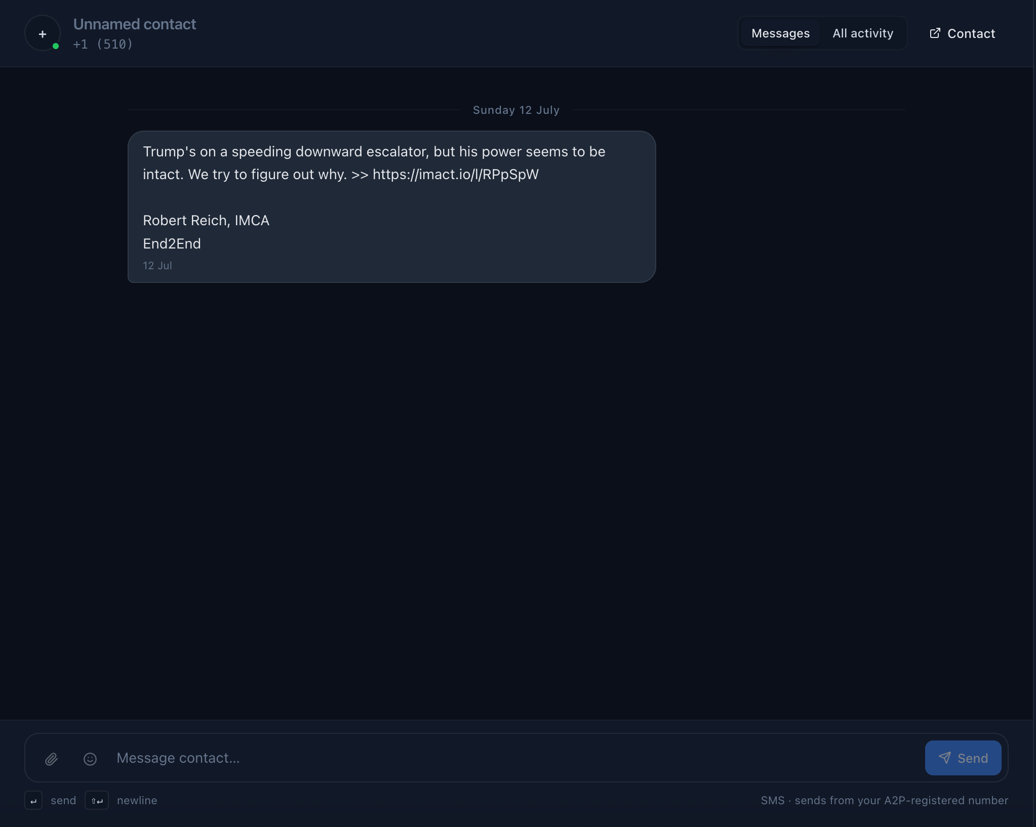 A vibrant message thread with highlighted messages, input bar, and easy-access controls