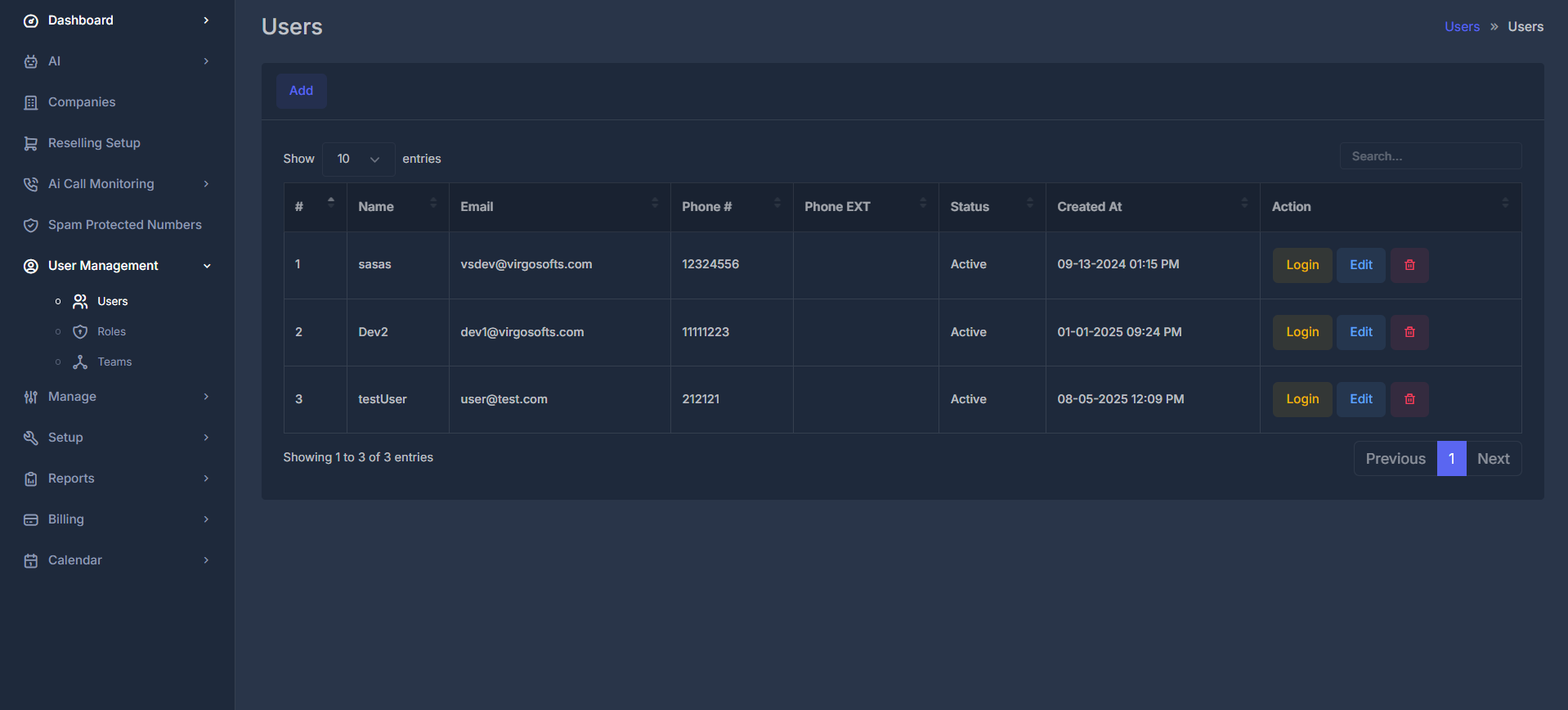 Users Management Overview