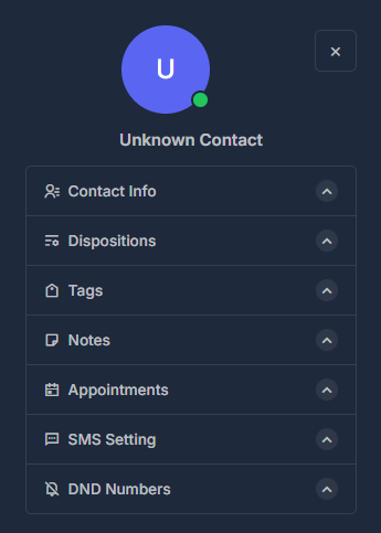 Conversations — Right panel, contact details