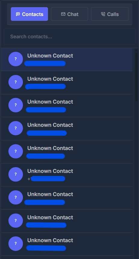 Conversations — Contacts tab