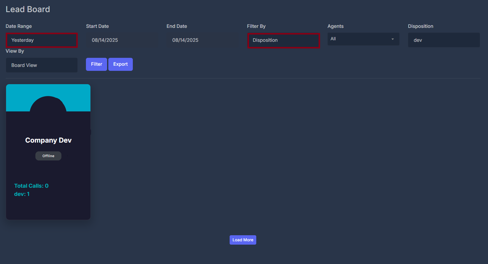Leader Board Controls