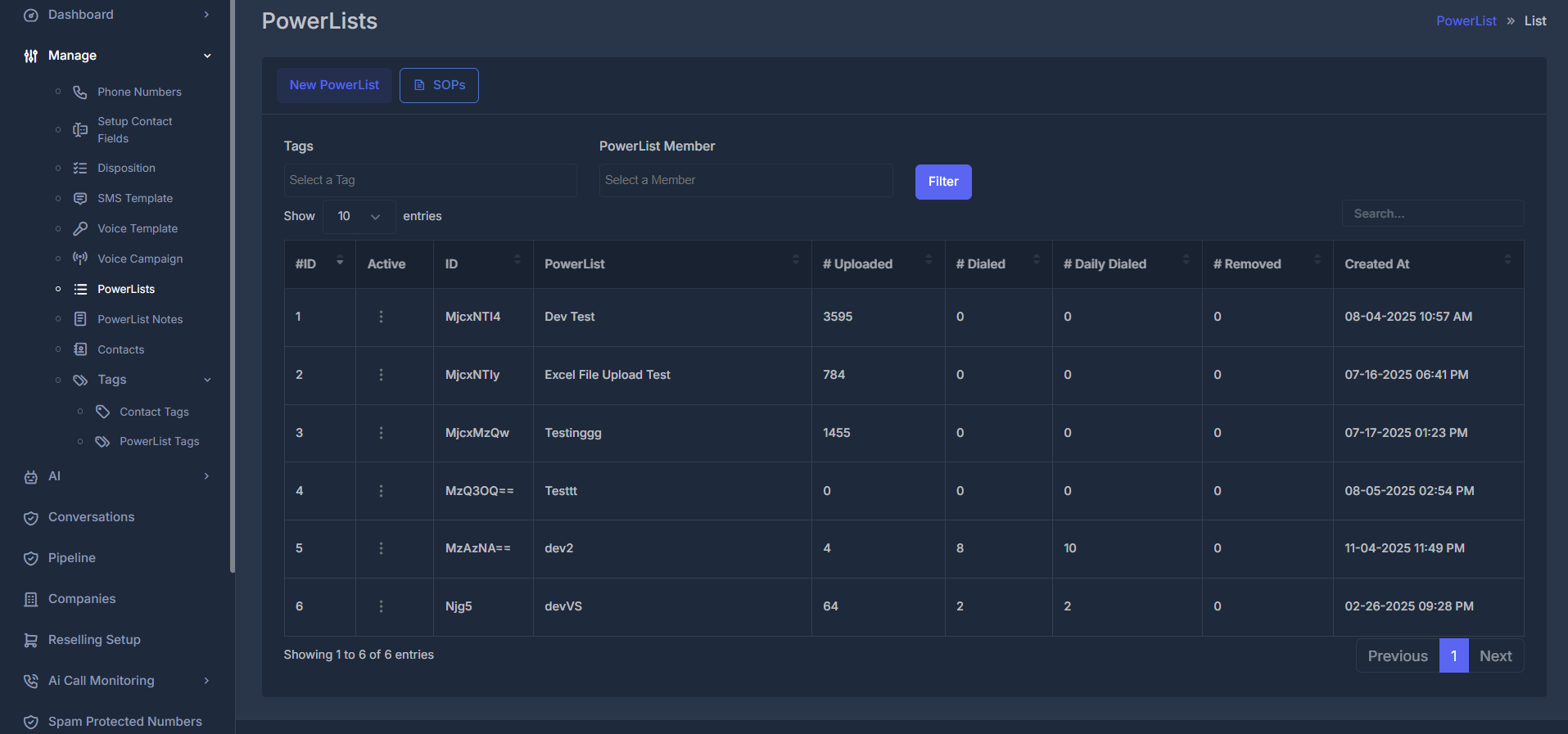 PowerLists UI Overview