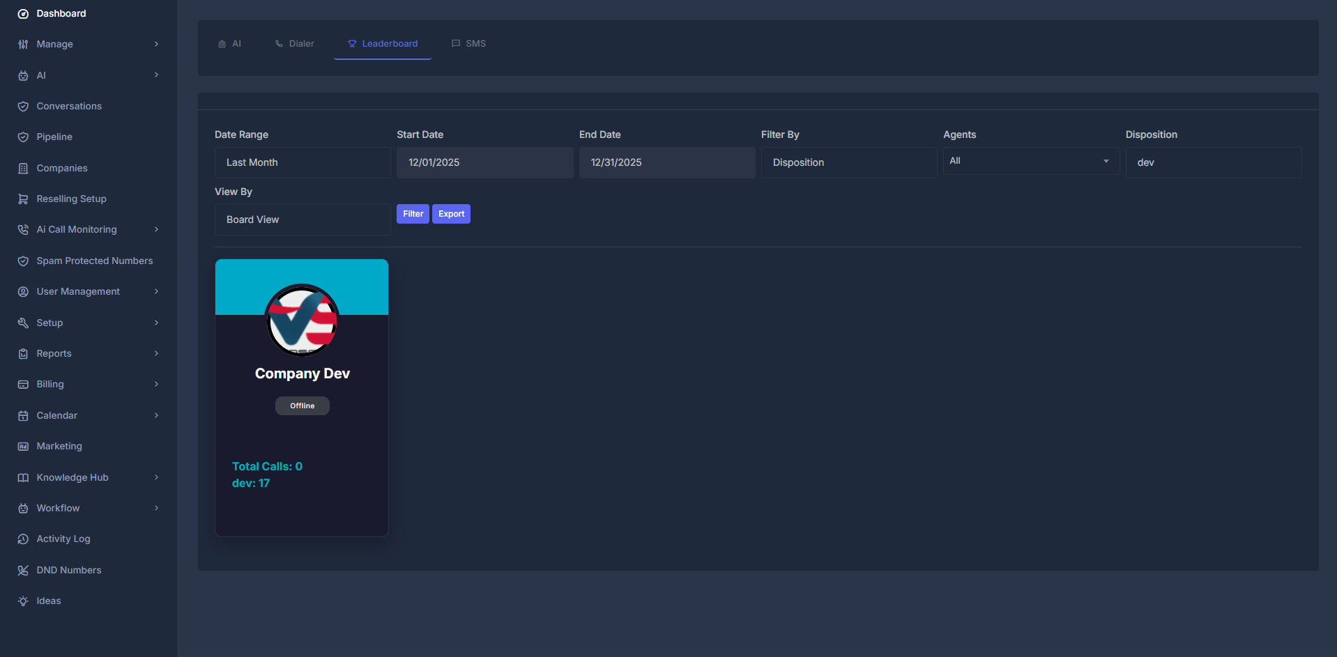 Leaderboard Dashboard Preview