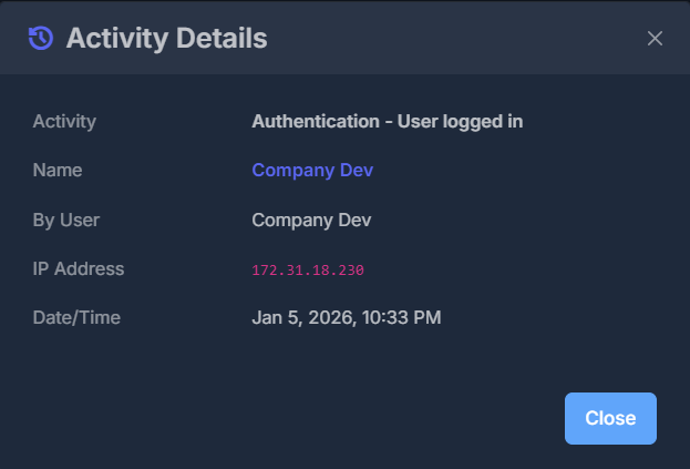 Activity Details Modal