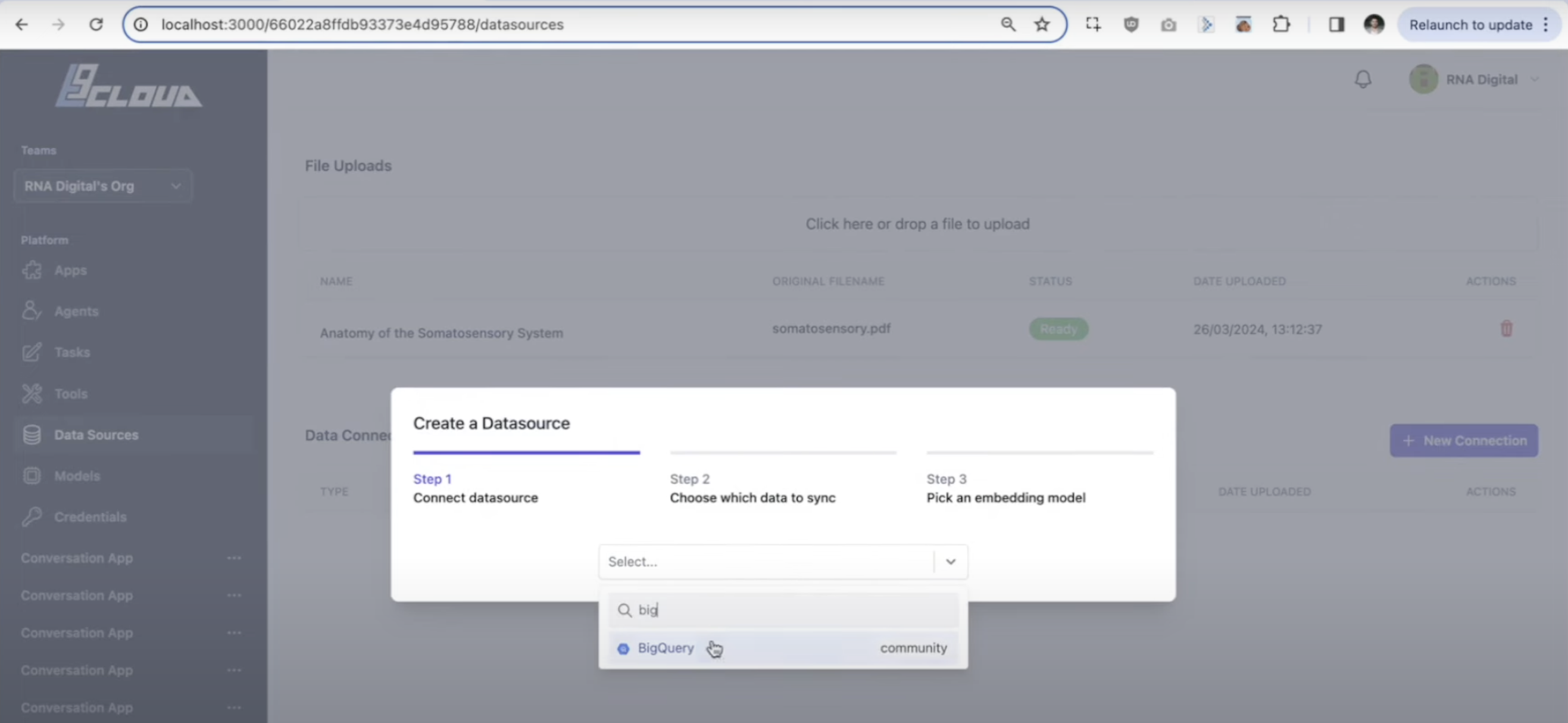 How to Add Datasource in Agent Cloud