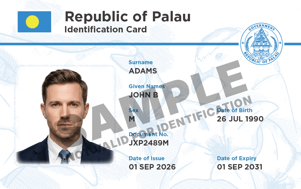 Rev. 2026-A front sample, showing expanded field labels and the SAMPLE watermark.