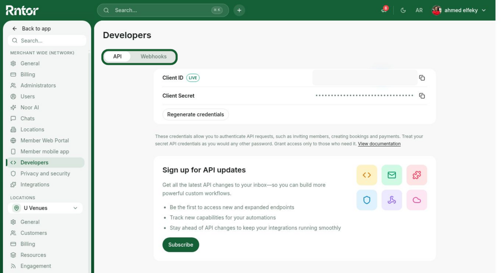 Register the webhook endpoint