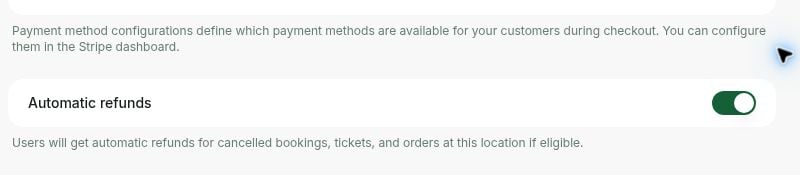 Automatic refunds setting in the RNTOR Stripe integration