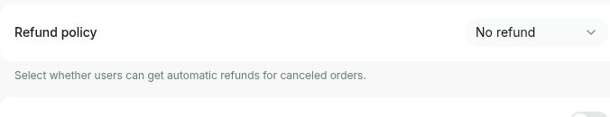 Shop product refund policy in RNTOR