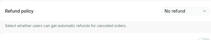 Shop product refund policy in RNTOR