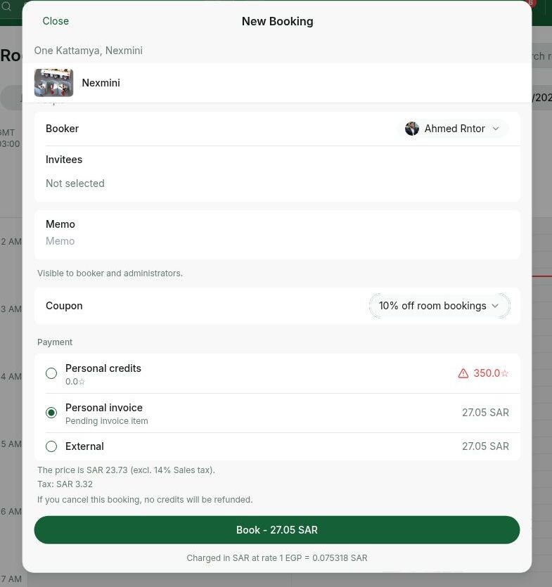 Apply a coupon to a customer's booking in RNTOR
