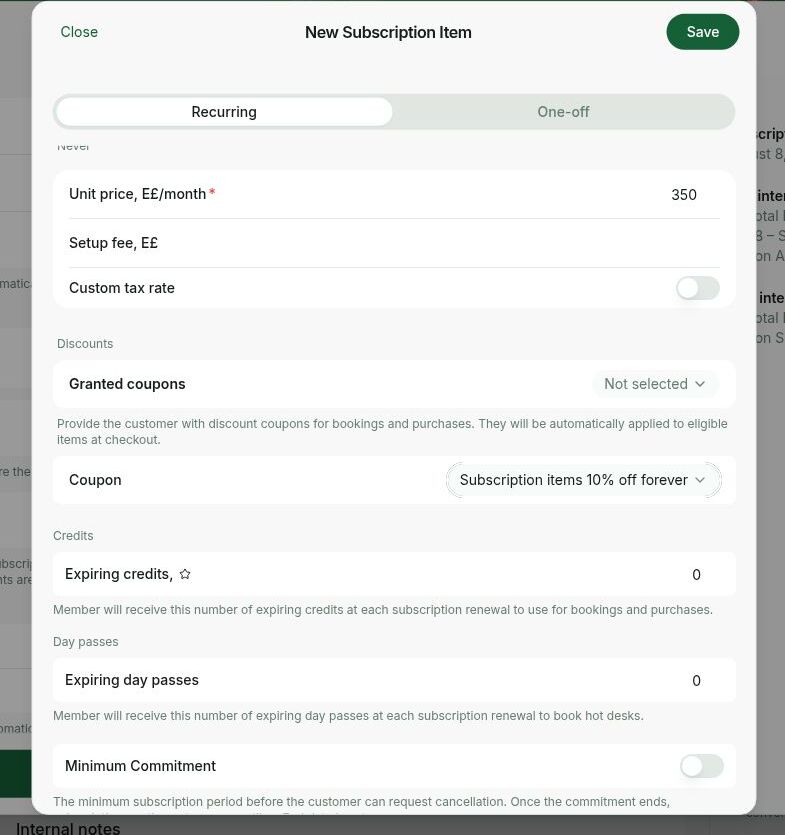 Apply a coupon to a subscription item in RNTOR