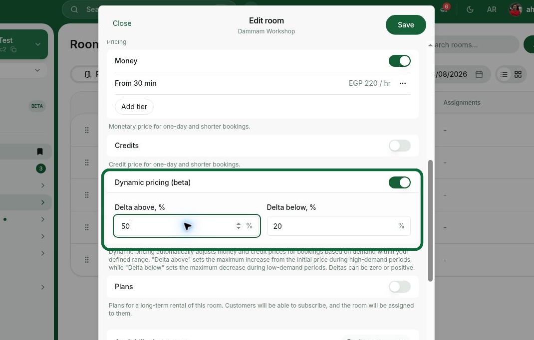 Resource Management Bookings Dynamic Pricing 1
