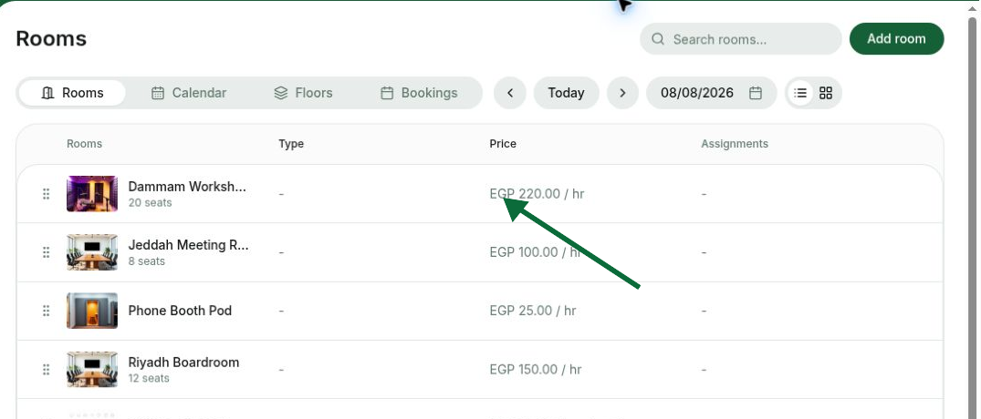 Resource Management Bookings Dynamic Pricing 2