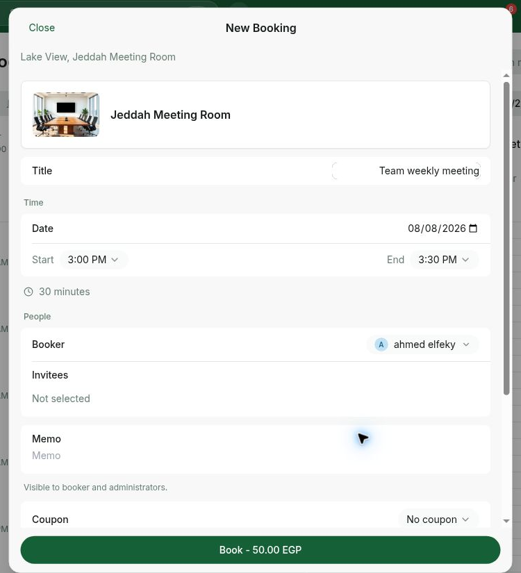 Resource Management Resources Manage Bookings Create Booking