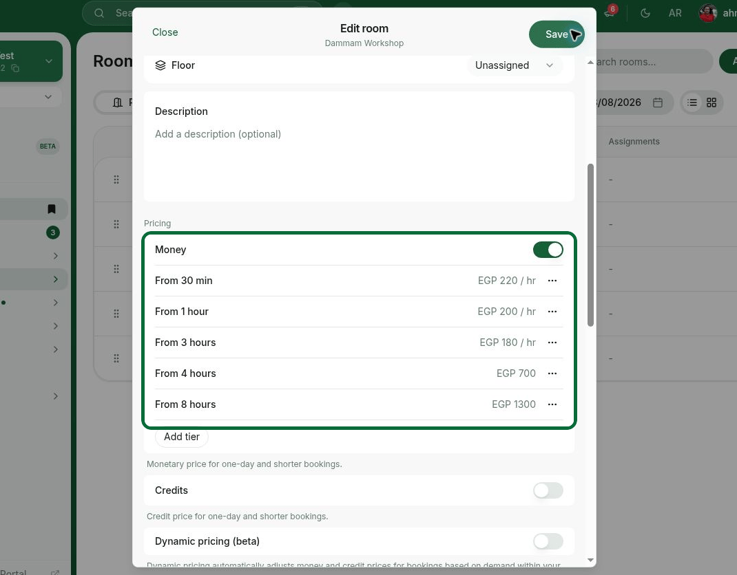 شرائح أسعار الموارد 2