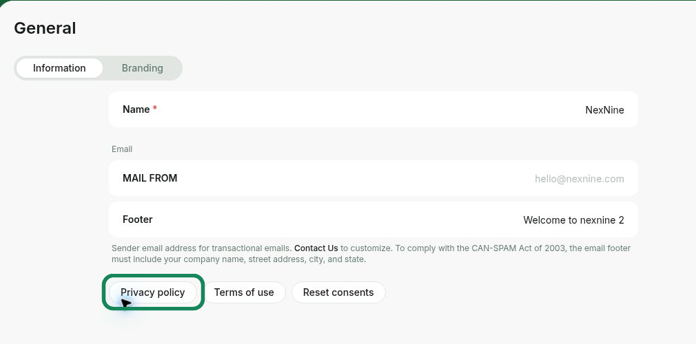 General Privacy Policy Manage Privacy Policy