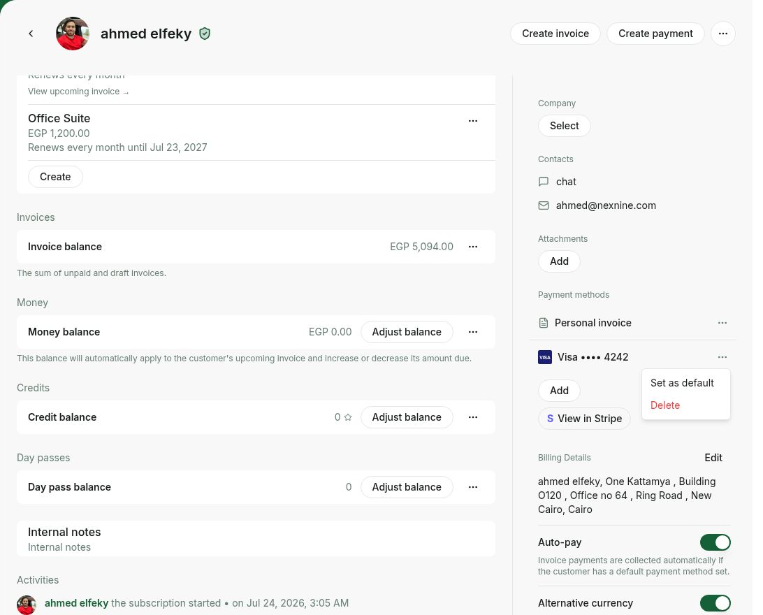 Manage or delete a saved payment method in RNTOR