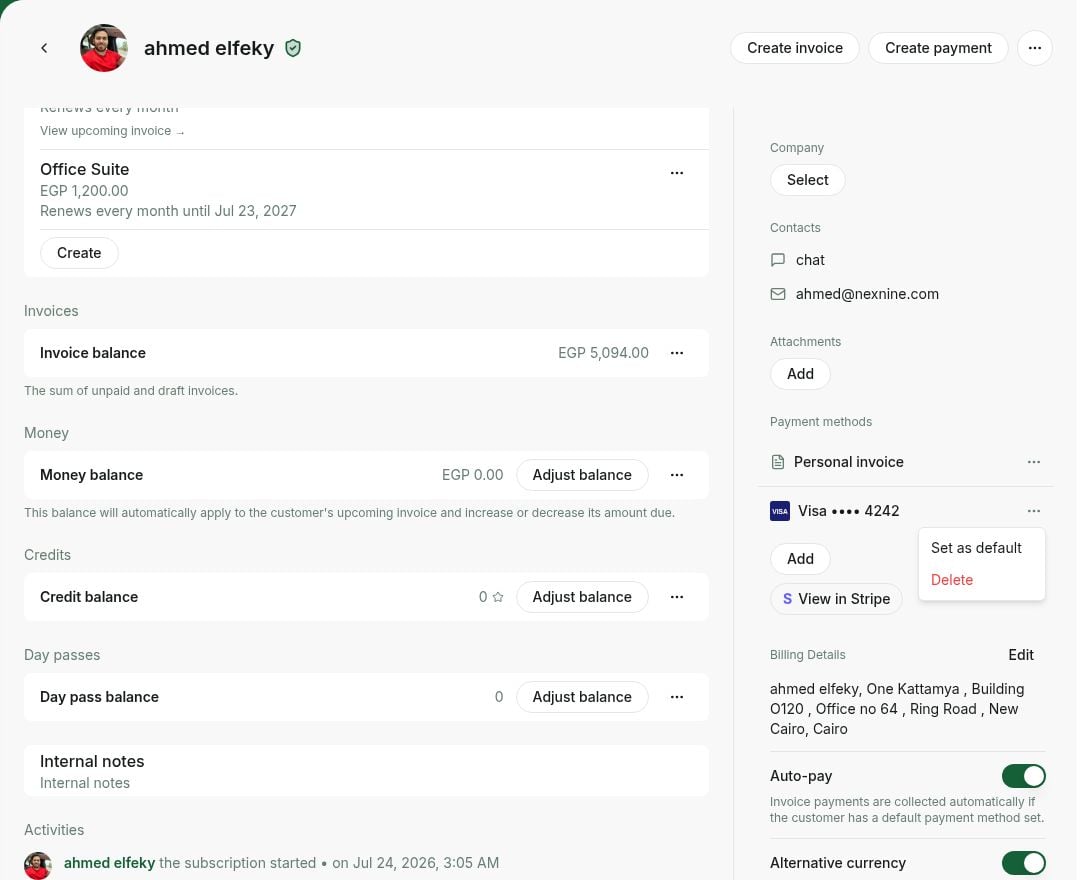 Manage or delete a saved payment method in RNTOR