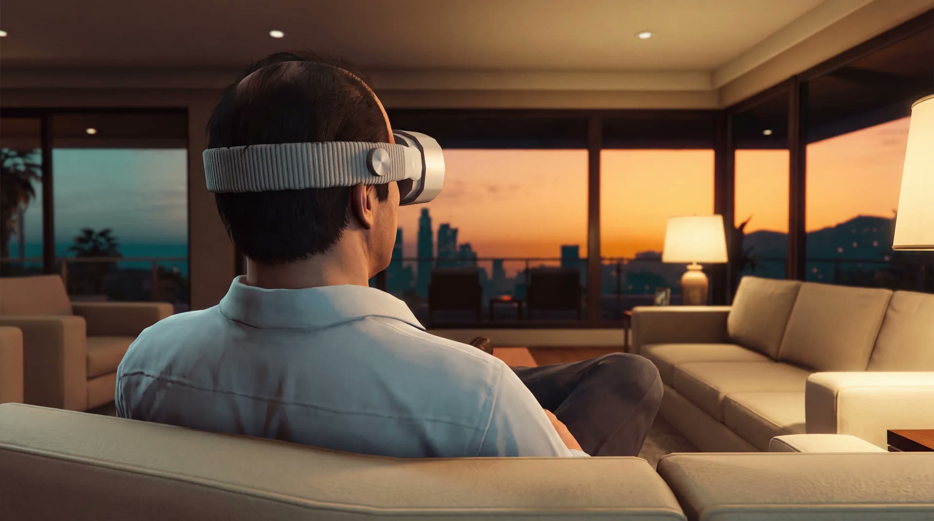 A player wearing the RoadVR headset