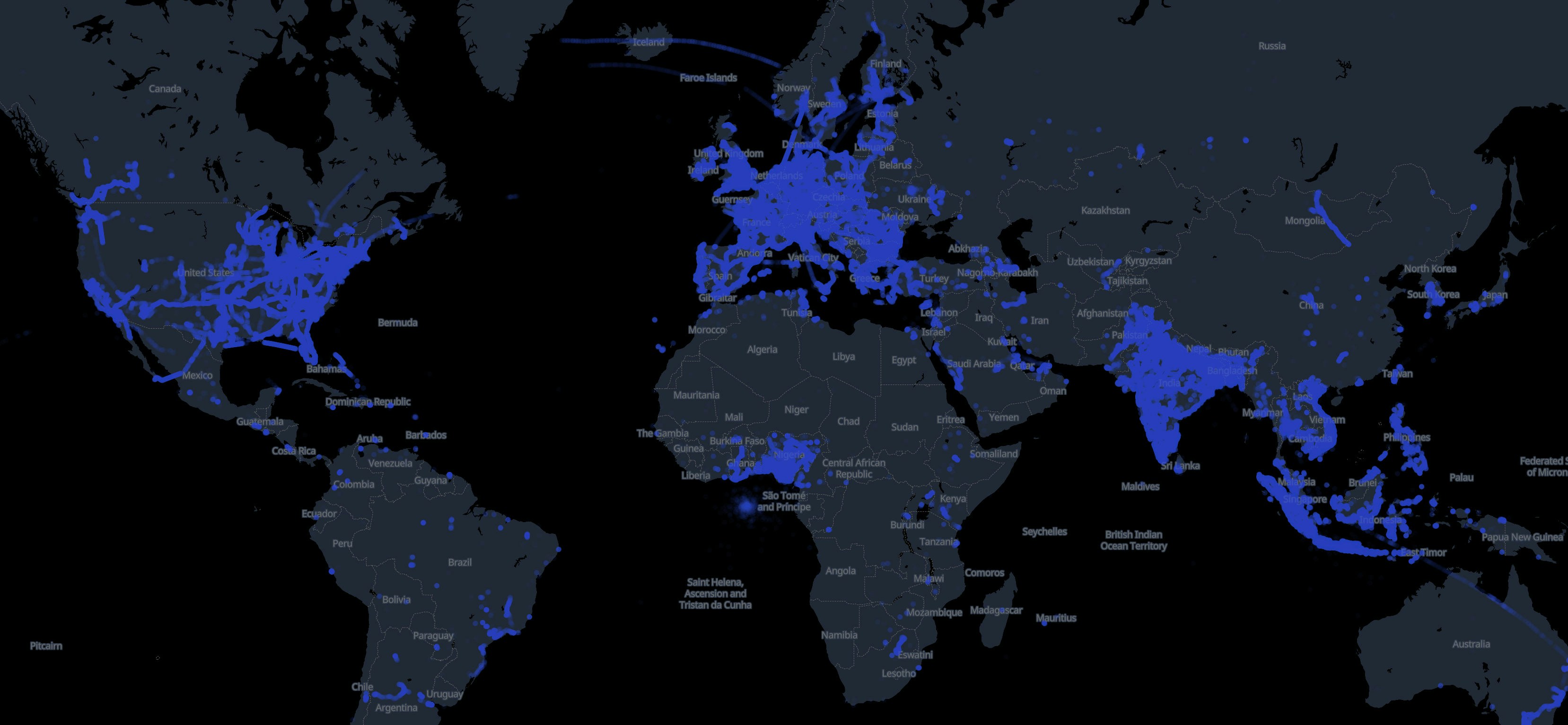 Map of Roam Network in February 2026
