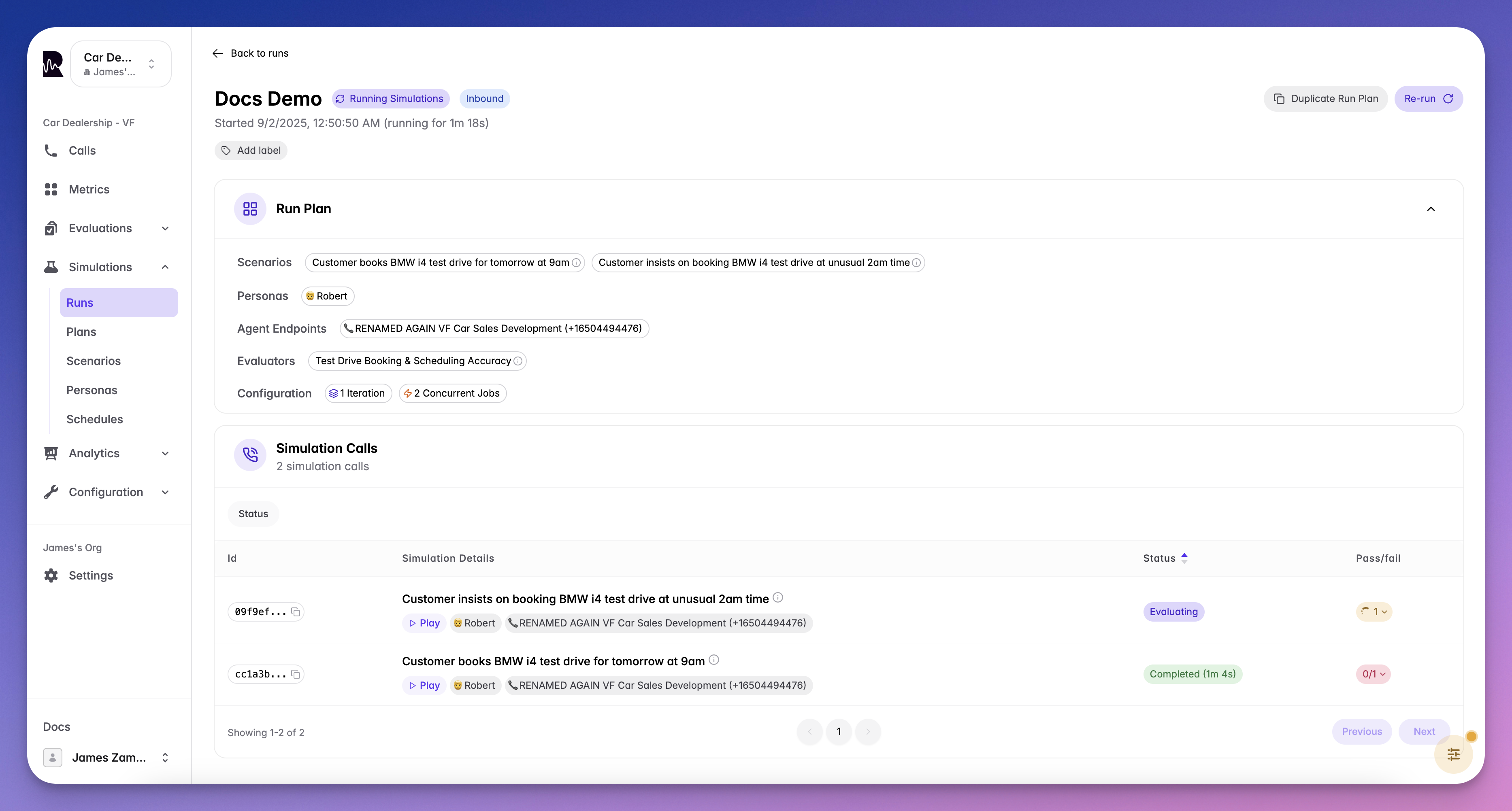 Run Plans Dashboard