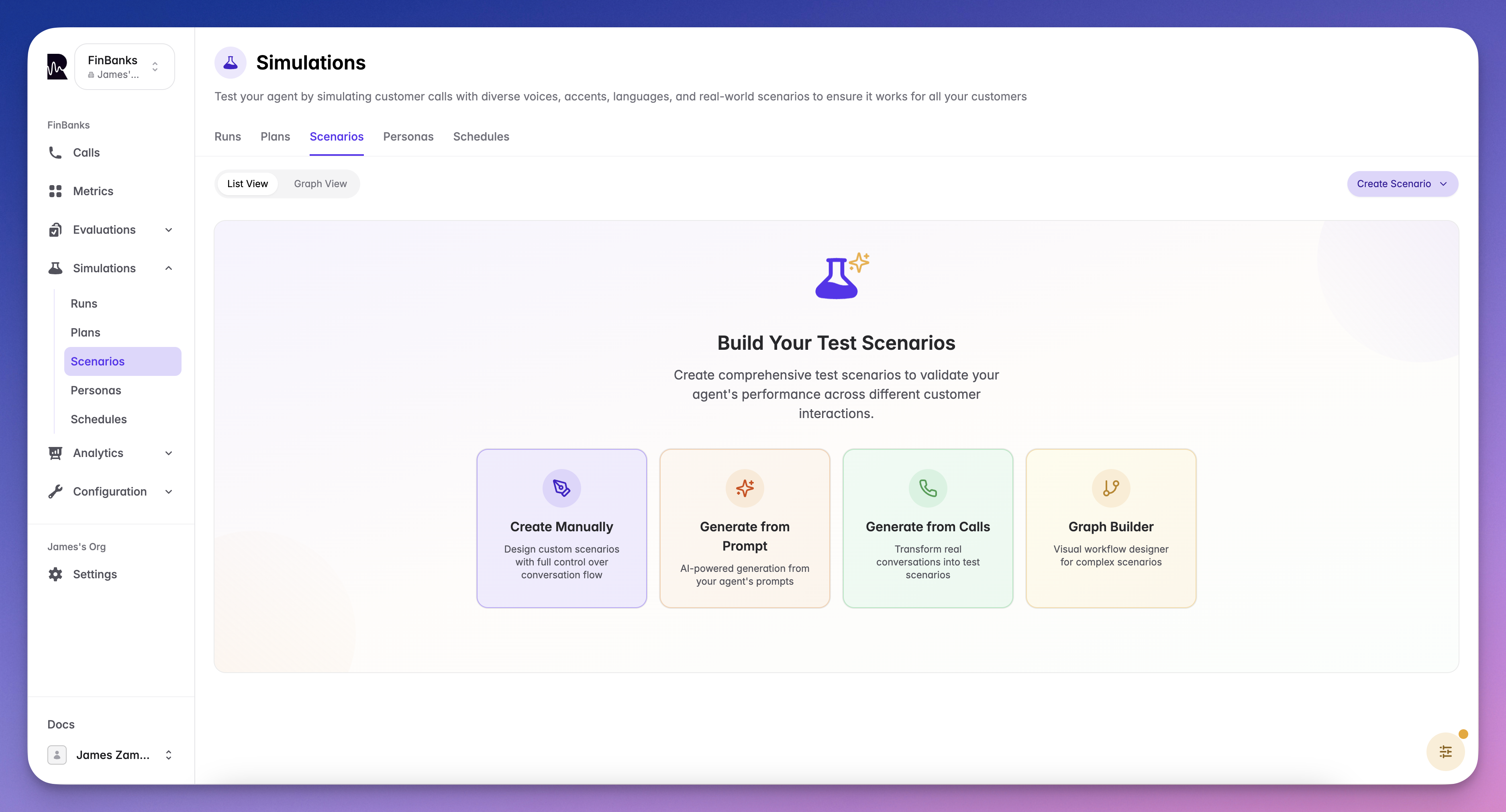 Scenarios Dashboard
