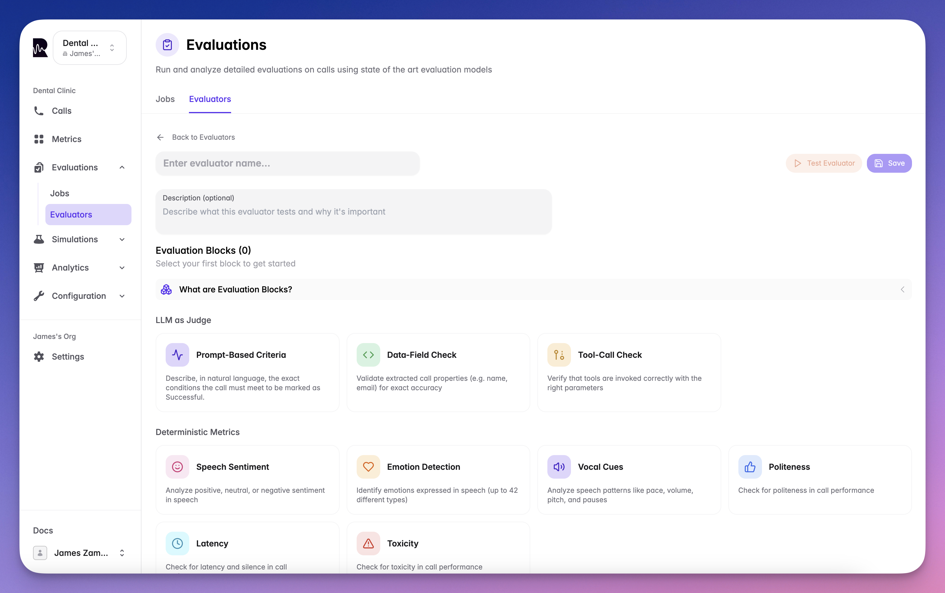 Evaluator Block Types