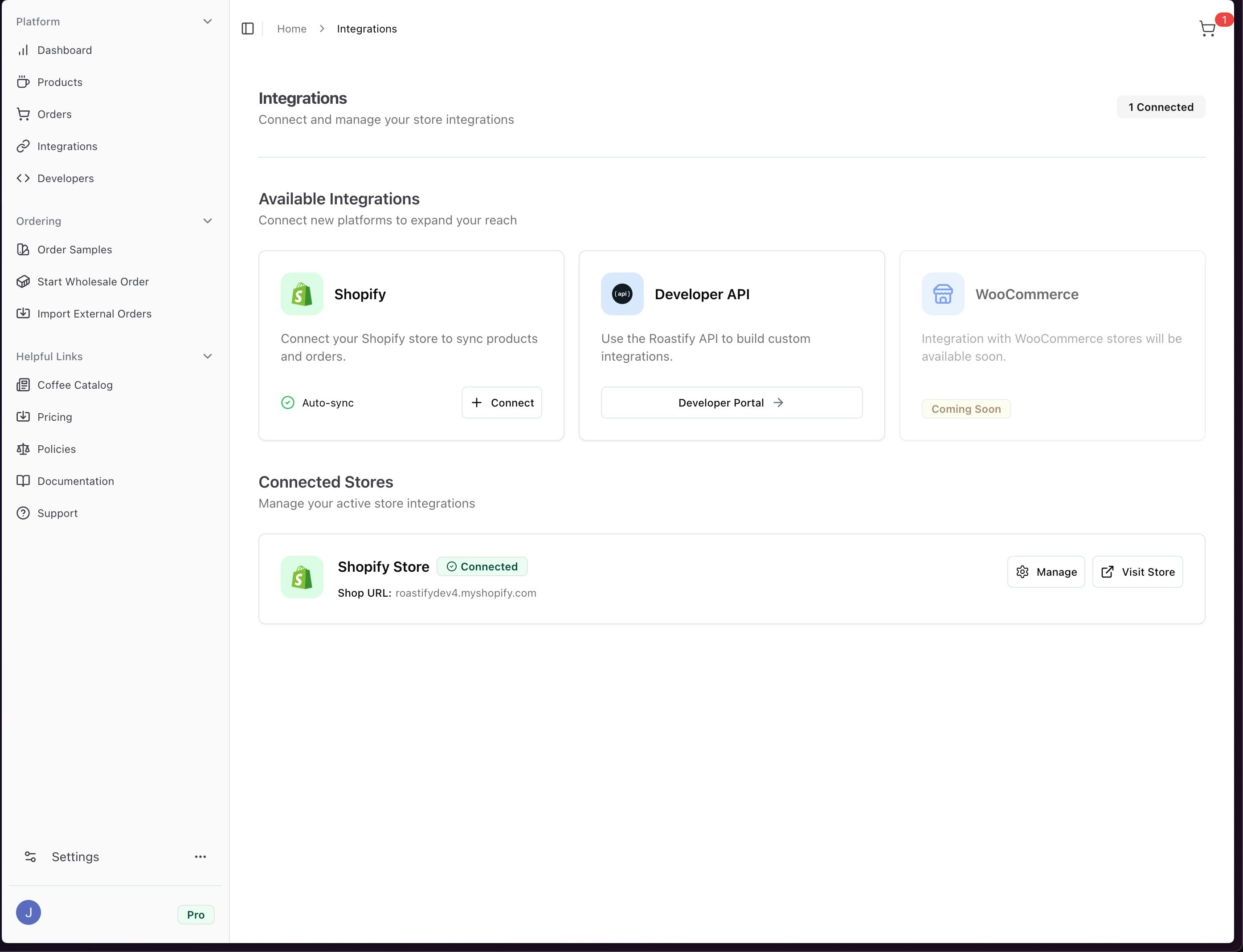 Roastify Integrations