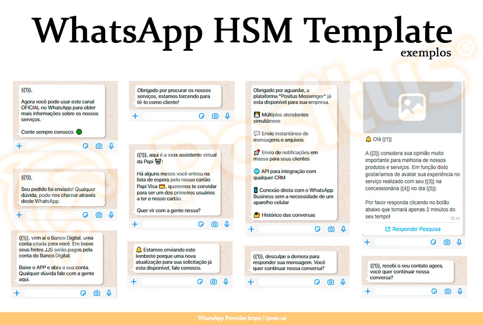 Exemplos de mensagens HSM aprovadas e rejeitadas